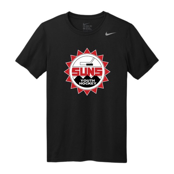 Black Nike Dri-FIT tee with the Suns Youth Hockey crest